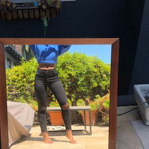 Levi's Wedgie Skinny Black Ripped Jeans